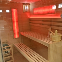 Sauna sucha z piecem MO-TS4 4-osobowa NERO 175x140x190cm 8,0kW